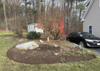 Garden Maintenance in Tyngsboro, MA Our Tyngsboro client first hired us for tree removal to help bring more sun to her pool area. Today, we returned for a full garden refresh. We cleared out weeds and aging perennials, then planted 13 new perennials and 2 shrubs to bring new life and color to the space. We also removed about half a yard of depleted soil and replaced it with fresh garden soil to ensure healthy growth moving forward. She was thrilled with the results — even after putting up with all my teasing! Greenleaf’s Garden Design: great gardens, happy clients.