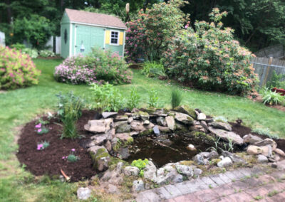 Summer’s here, and it’s the perfect time to give your perennial garden a glow-up! For this garden redesign project in Hudson, NH, we used the Excavator to dig out 10 yards of poor soil and replaced it with seven yards of good soil. Last year , in early July, we planted 100 perennials which were a mix of shade and sun loving. These new perennials really made the spot beautiful. Have questions about your garden redesign or need plant recommendations? Drop us a message or give us a call and let Greenleaf’s Garden Design get your garden blooming!