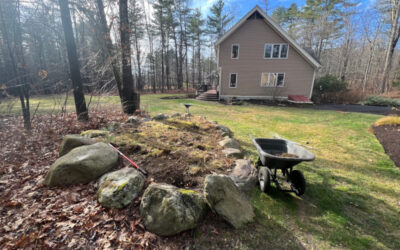 Here is Day 1, before the mulching and weeding in Townsend, MA.