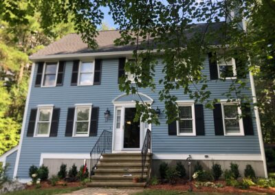 An excavator both dug out the old soil and laid the new soil. This north facing garden now has 19 shrubs and 30 perennials! Greenleaf’s Garden Design specializes in Garden Design, Maintenance, and Installation within 45 miles of Tyngsboro MA.