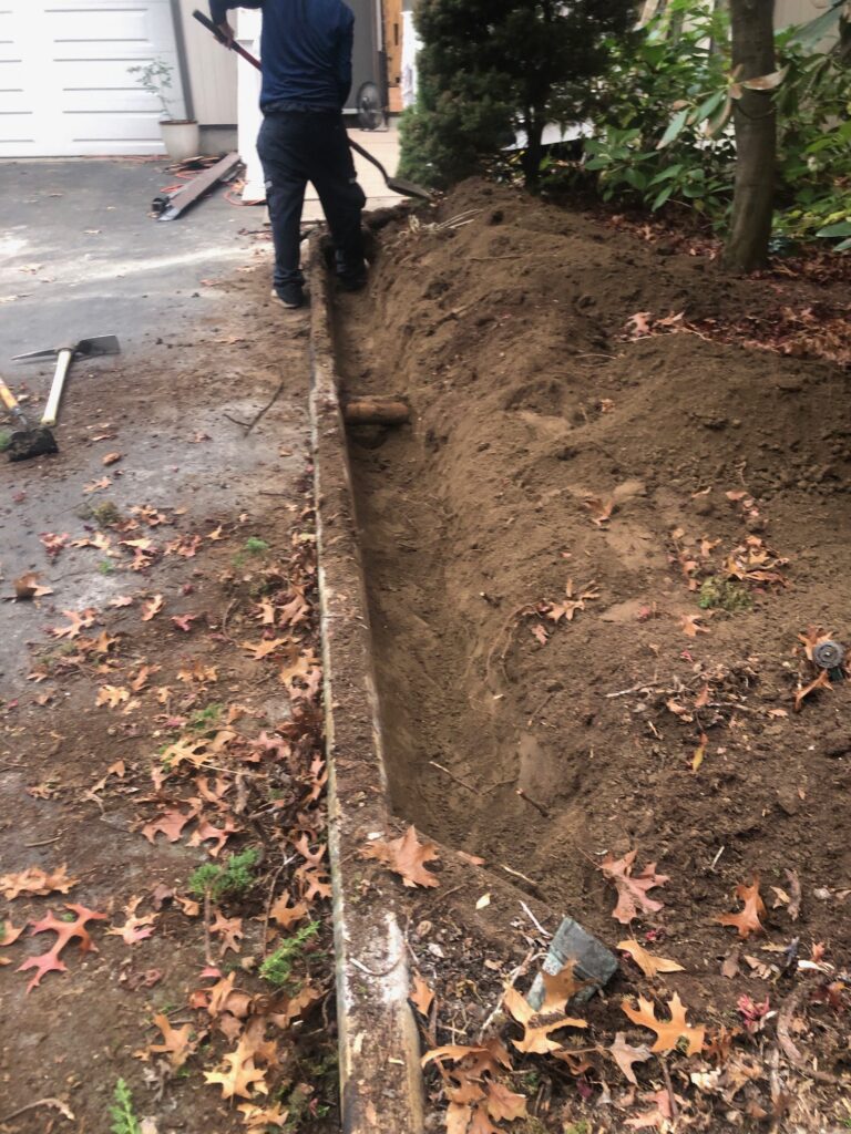 Garden Design and Retaining Wall Installation in Tyngsboro, MA.