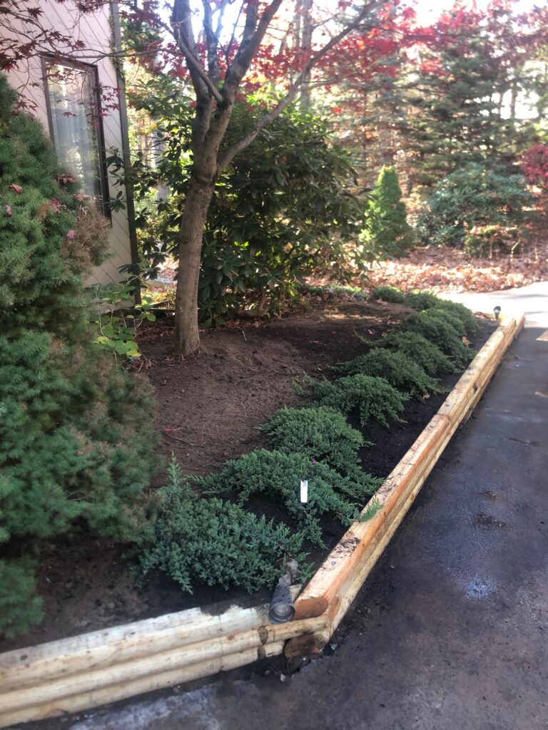 Garden Design and Retaining Wall Installation in Tyngsboro, MA.