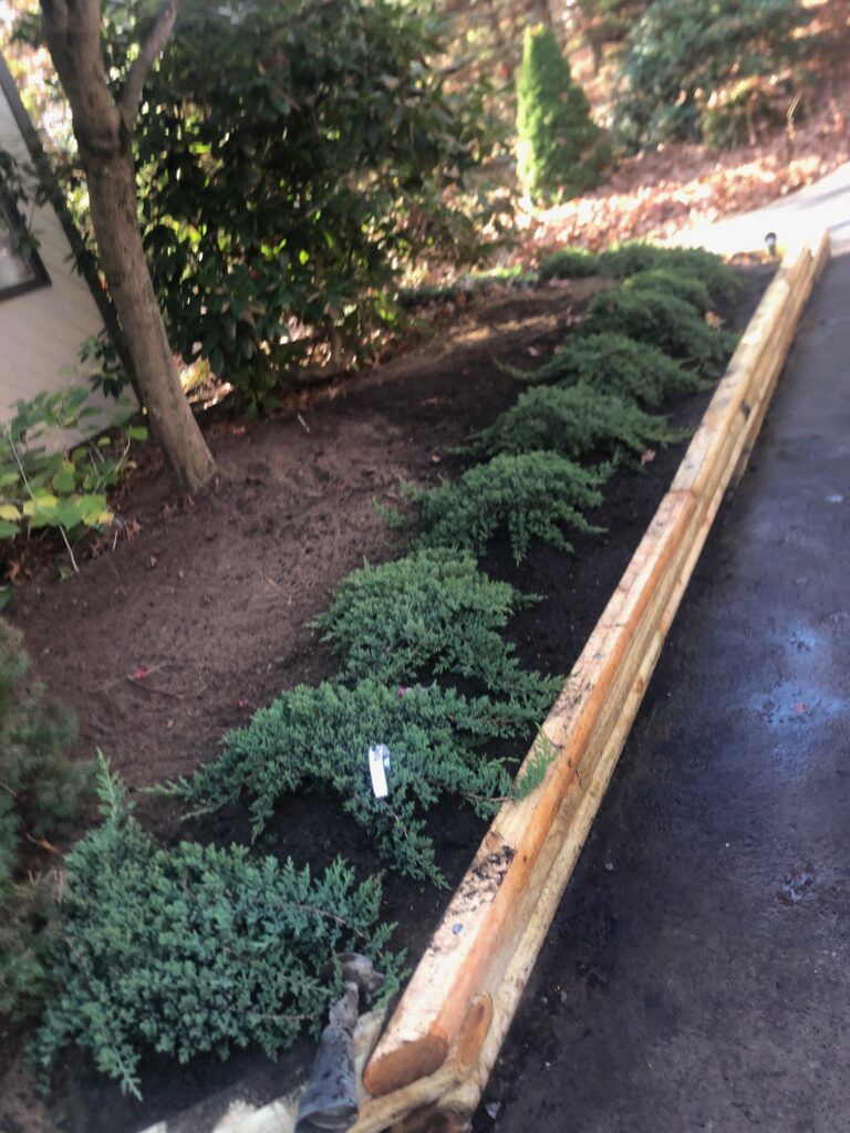 Garden Design and Retaining Wall Installation in Tyngsboro, MA.