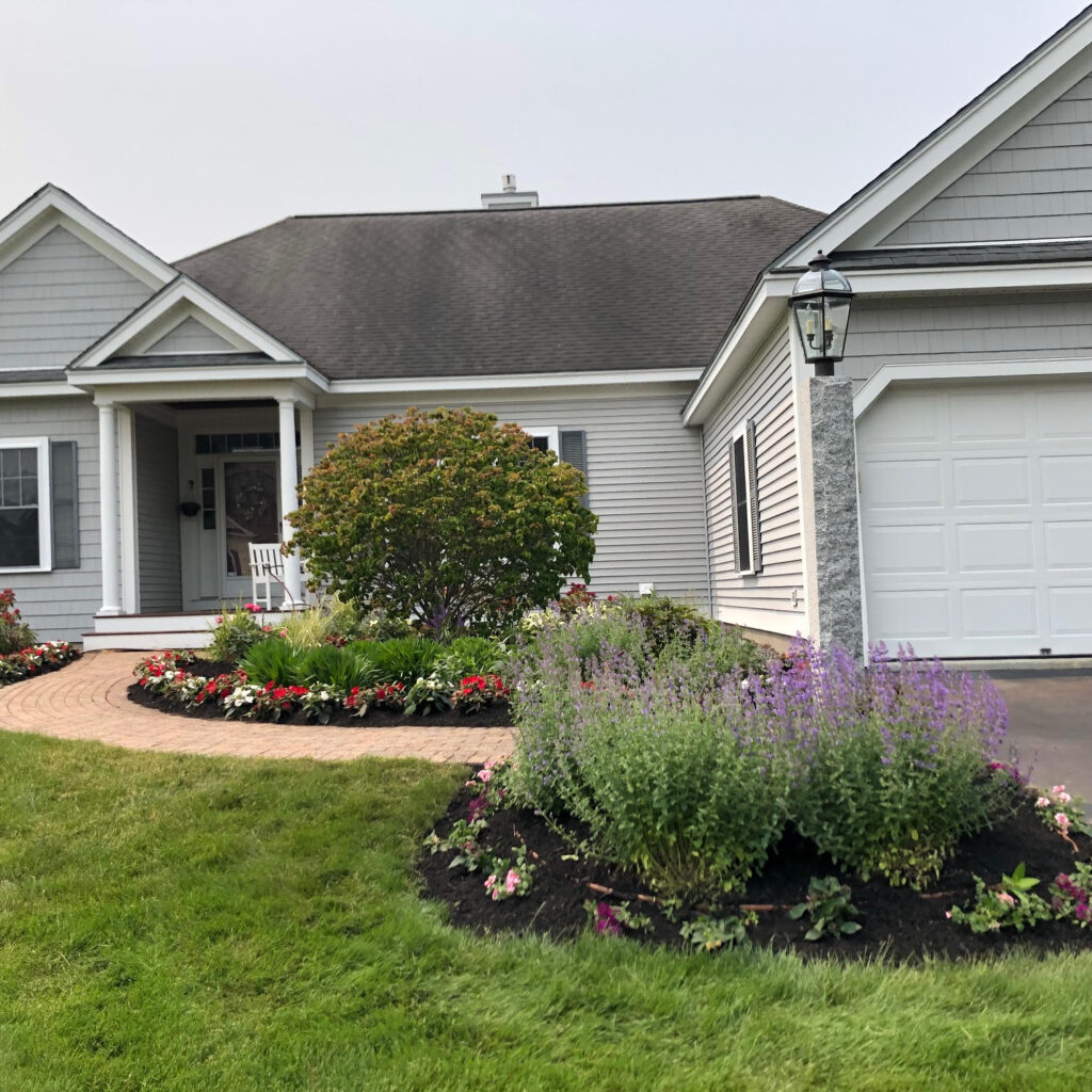 Gardens installation as well as mulch and edging in Bedford, NH.