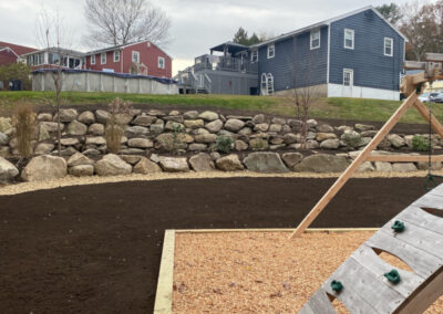 Fixing a rock wall in Dracut, MA