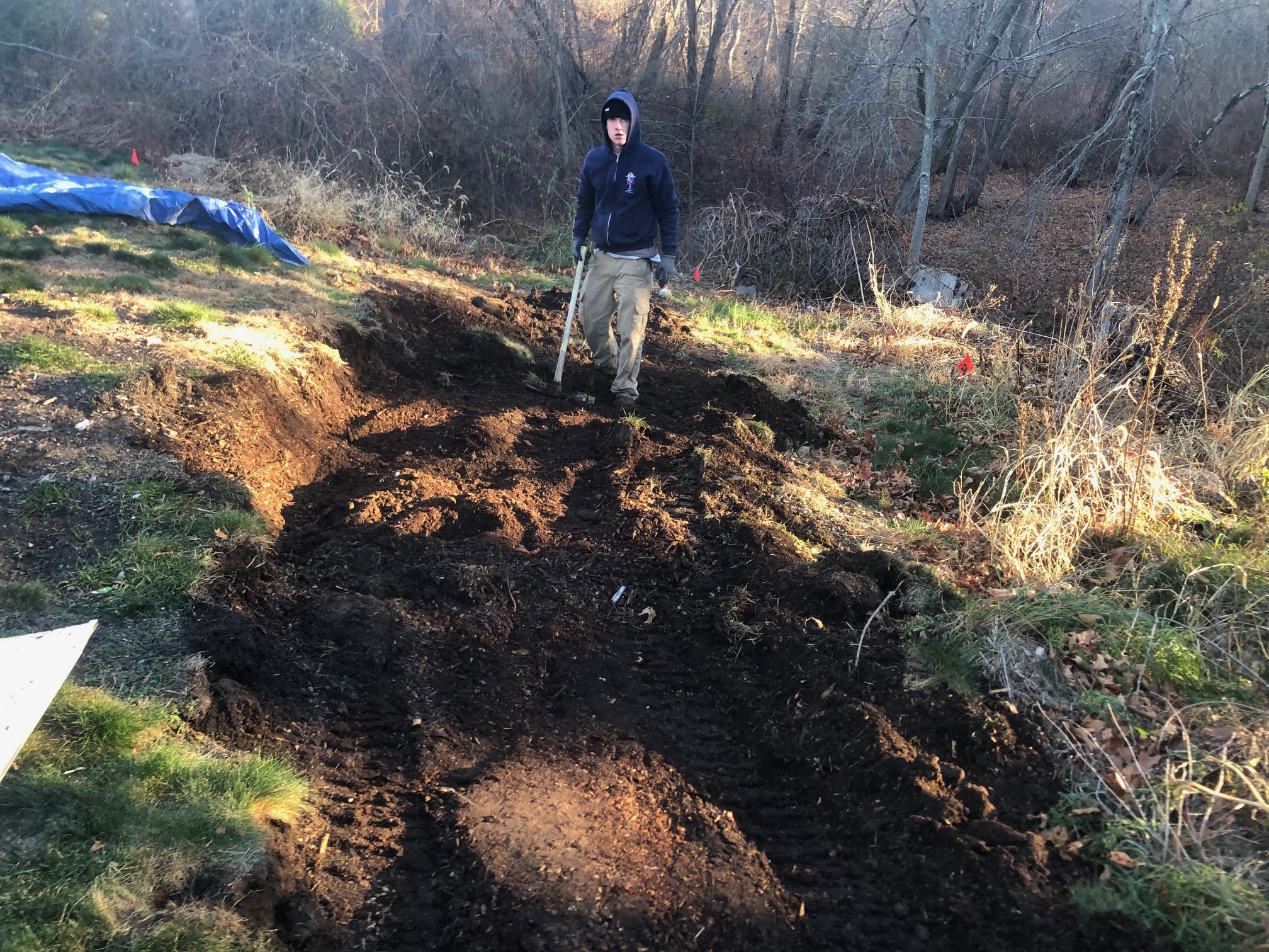 Mulch and Loam installation in Chelmsford, MA.