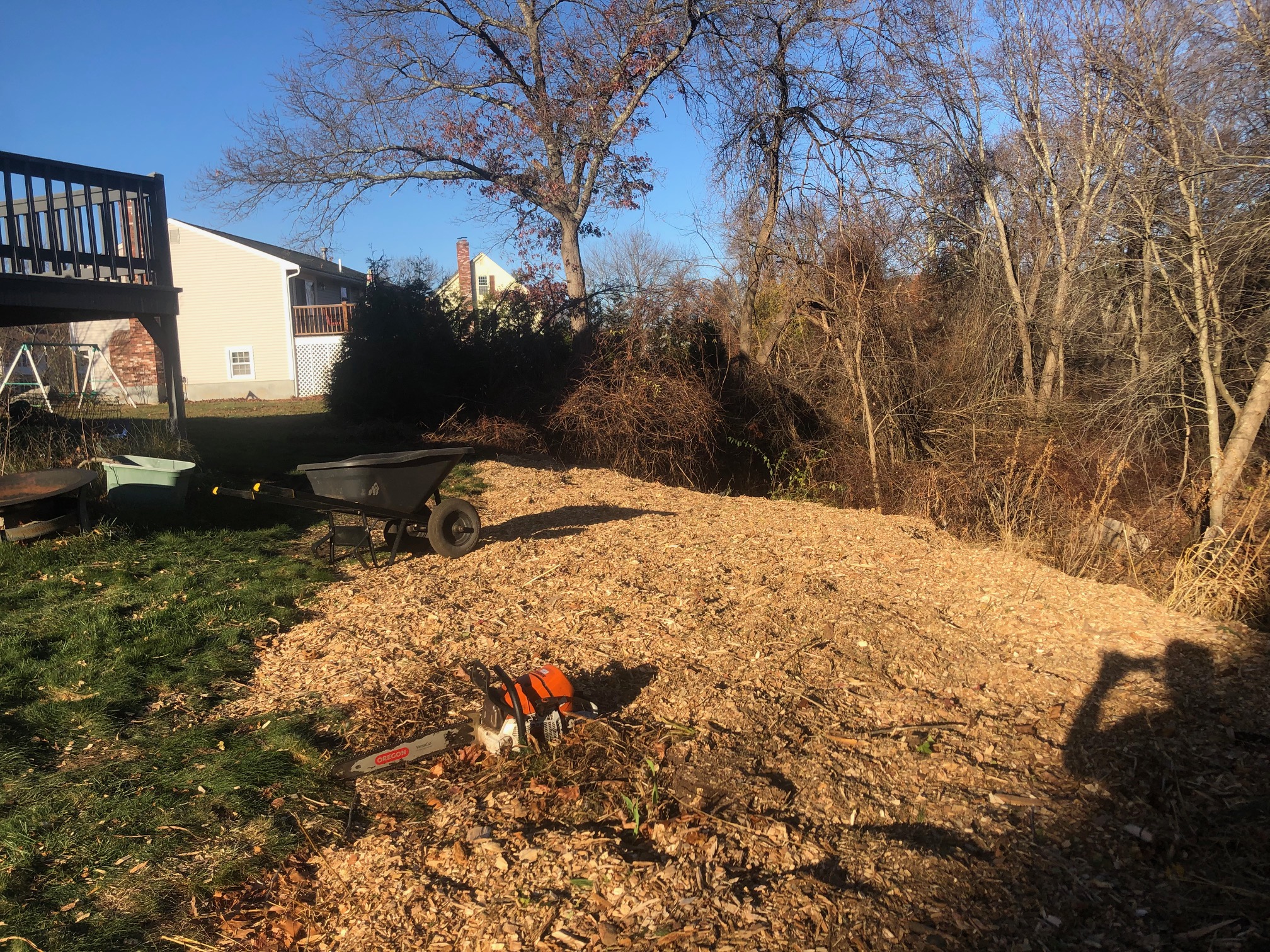 Mulch and Loam installation in Chelmsford, MA.