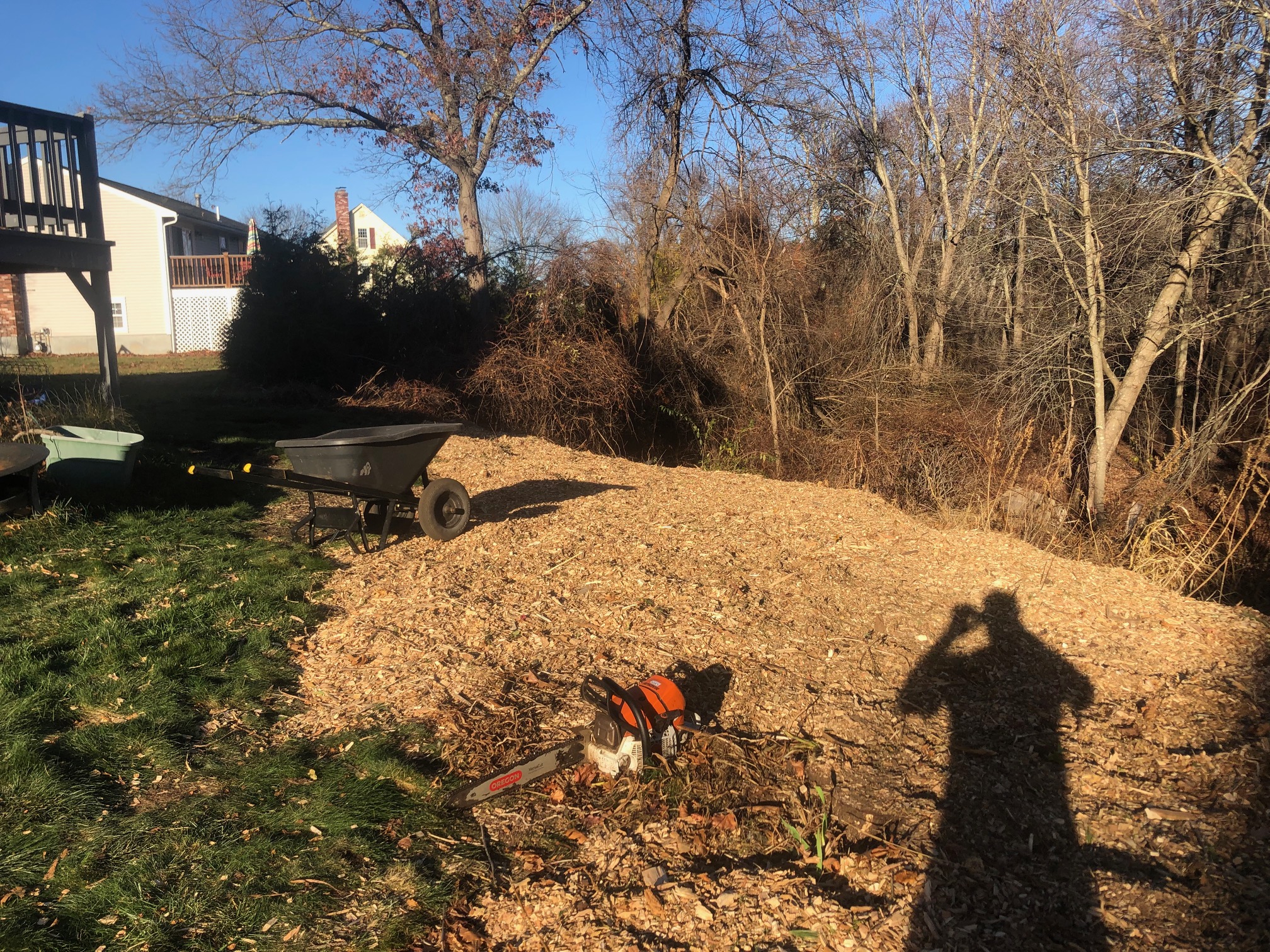 Mulch and Loam installation in Chelmsford, MA.