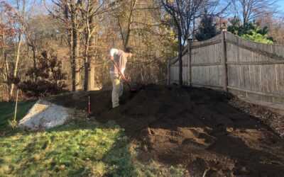 Mulch and Loam installation in Chelmsford, MA.