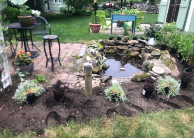 Summer’s here, and it’s the perfect time to give your perennial garden a glow-up! For this garden redesign project in Hudson, NH, we used the Excavator to dig out 10 yards of poor soil and replaced it with seven yards of good soil. Last year , in early July, we planted 100 perennials which were a mix of shade and sun loving. These new perennials really made the spot beautiful. Have questions about your garden redesign or need plant recommendations? Drop us a message or give us a call and let Greenleaf’s Garden Design get your garden blooming!
