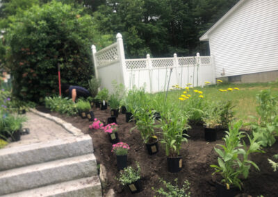 Summer’s here, and it’s the perfect time to give your perennial garden a glow-up! For this garden redesign project in Hudson, NH, we used the Excavator to dig out 10 yards of poor soil and replaced it with seven yards of good soil. Last year , in early July, we planted 100 perennials which were a mix of shade and sun loving. These new perennials really made the spot beautiful. Have questions about your garden redesign or need plant recommendations? Drop us a message or give us a call and let Greenleaf’s Garden Design get your garden blooming!