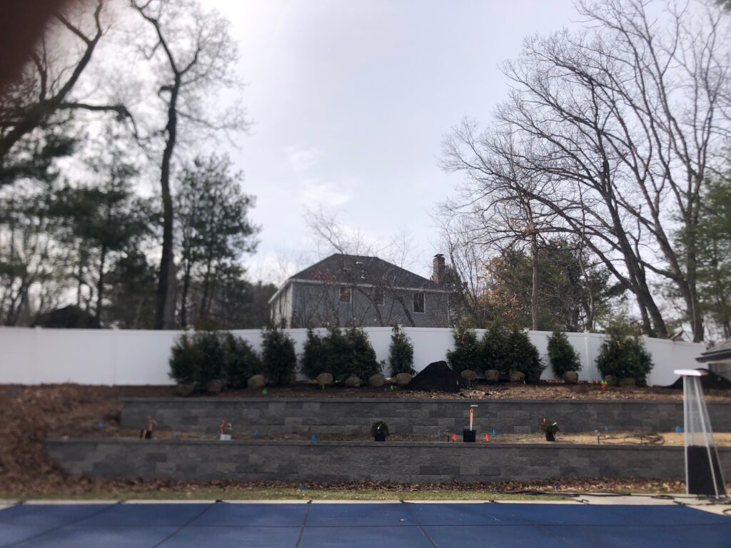 Garden Design and Shrub Installation in Wilmington, MA. Before