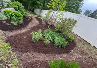 For this project in Merrimack, NH, we provided and installed mulch for the existing gardens. Have questions about your garden redesign or need plant recommendations? Drop us a message or give us a call and let Greenleaf’s Garden Design get your garden blooming!