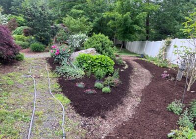 For this project in Merrimack, NH, we provided and installed mulch for the existing gardens. Have questions about your garden redesign or need plant recommendations? Drop us a message or give us a call and let Greenleaf’s Garden Design get your garden blooming!