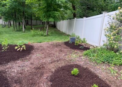 For this project in Merrimack, NH, we provided and installed mulch for the existing gardens. Have questions about your garden redesign or need plant recommendations? Drop us a message or give us a call and let Greenleaf’s Garden Design get your garden blooming!