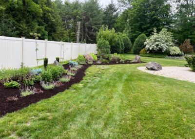 For this project in Merrimack, NH, we provided and installed mulch for the existing gardens. Have questions about your garden redesign or need plant recommendations? Drop us a message or give us a call and let Greenleaf’s Garden Design get your garden blooming!