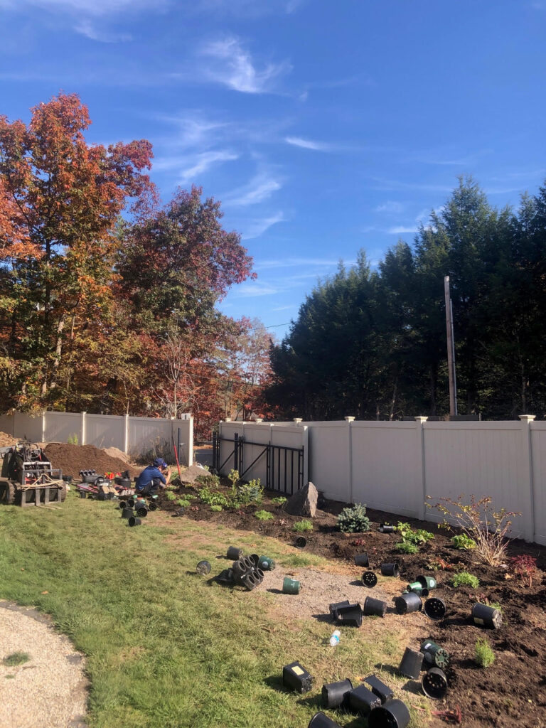 On Day 4, the crew planted 196 perennials and spread 7 yards of dark pine Mulch.